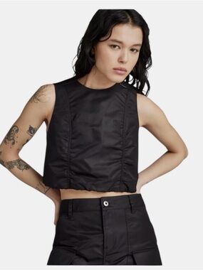 G-Star Black Cropped Sleeveless Top